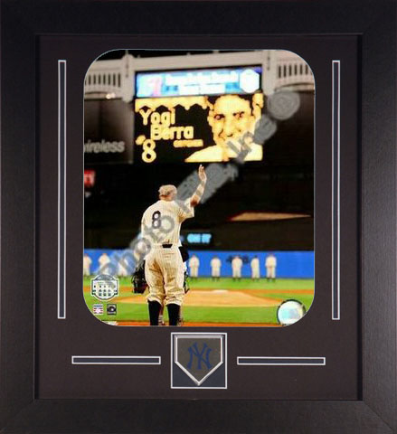 All About Autographs AAA-56039 Yogi Berra New York Yankees Framed Photograph Yankee Stadium Farewell with Team Medallion