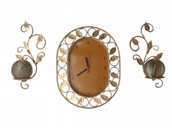 Danya B QBA545 Vine Wall Clock  Sconces Set