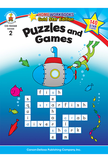 Carson Dellosa CD-104368 Puzzles and Games Home Workbook Gr 2