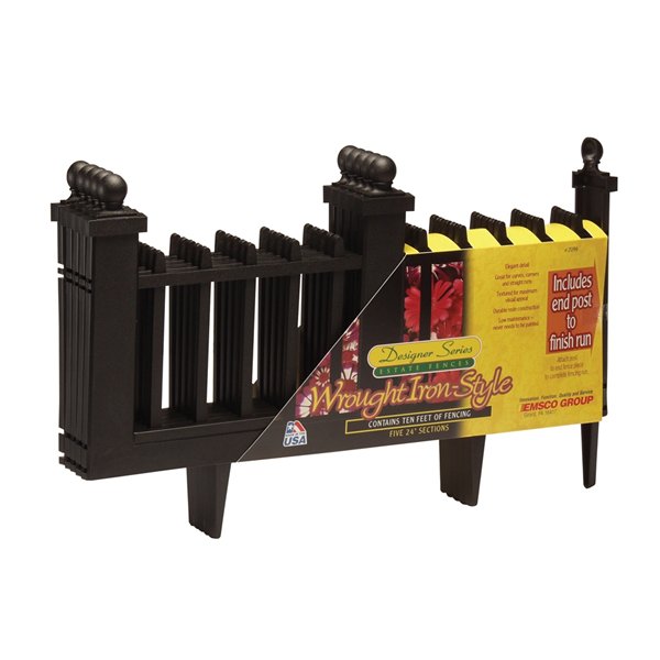 Emsco 2096DS Deluxe Colonial Resin Fencing  Black