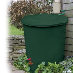 Emsco 27711 60 Gallon Deluxe Rain Barrel With Downspout Diverter Water Collection System Hunter Green