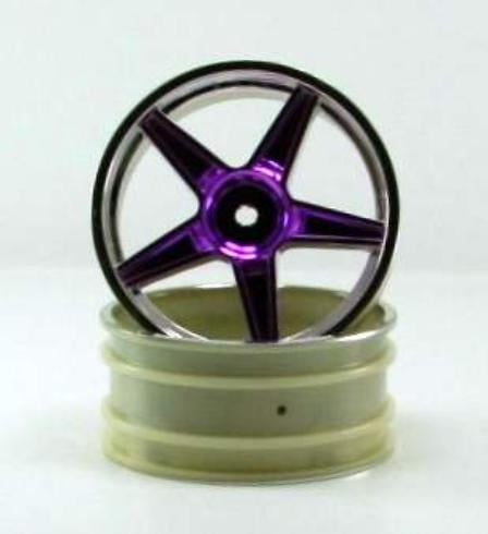 06008pp Chrome Front 5 Spoke Purple Anodized Wheels - For All Vehicles