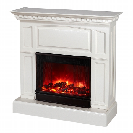 Real Flame 1300E-W Heritage Electric Fireplace in White