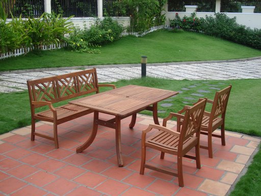 Vifah V187SET1 Atlantic 4 Piece Dining Set