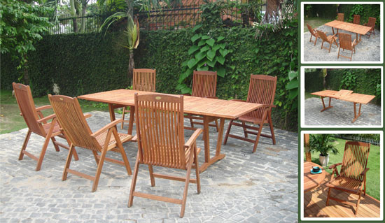 Vifah V232SET3 Airblade 7 Piece Dining Set