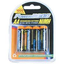Power2000 XP4AA 2900 mAh AA Nickel Metal Hydride Rechargeable Batteries