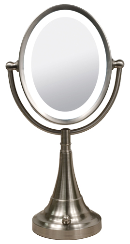 Zadro LEDOVLW LED Lighted 10X1X Oval Wall Mounted Makeup Mirror