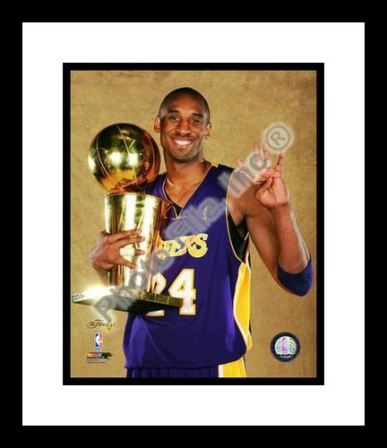 All About Autographs Aaa-21217 Kobe Bryant Los Angeles Lakers NBA Framed 8X10 Photograph 2009 NBA Finals Championship Trophy 4X Winner