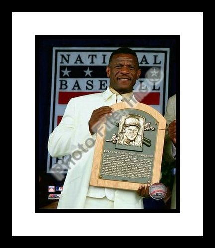 All About Autographs Aaa-21226 Rickey Henderson Oakland Athletics Mlb Framed 8X10 Photograph 2009 Hall Of Fame Induction Plaque