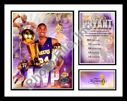 All About Autographs Aaa-50160 Kobe Bryant Los Angeles Lakers NBA Framed Photograph 2009 NBA Finals Mvp Milestone Collage