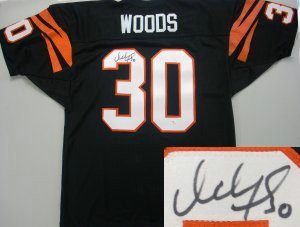 All About Autographs Aaa76071 Ickey Woods Cincinnati Bengals NFL Hand Signed Authentic Black Jersey