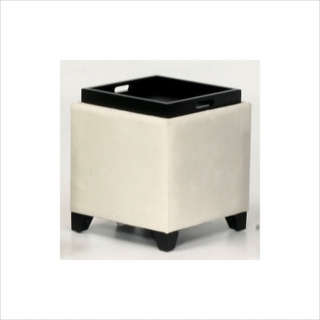 Armen Art Lc530Otmfbe 530 Micro Fiber Storage Ottoman Cream