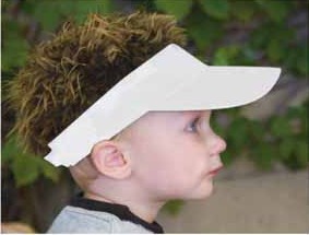 Billy Bob Teeth 10059 White Baby Flair Hair Hats with Brown Hair