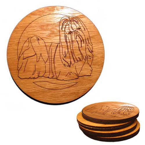 CAMIC Designs DOG012C4 LaserEtched   Dog Set of 4 Coasters