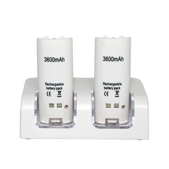 CET Domainwii White 10300905 Innax Blue light rechargeable battery & Remote Controller charge station for wii White