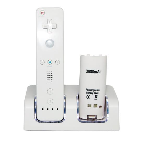 CET Domainwii White 10300907 Innax Blue light rechargeable battery & Remote Controller charge station for wii White