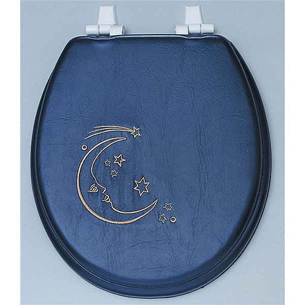 Centoco HPS20CM-804 Celestial Moon Embroidered Soft Vinyl Toilet Seat by Centoco