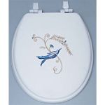 Centoco HPS20HB-001 Humming Bird Embroidered Soft Vinyl Toilet Seat by Centoco