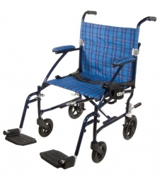 Drive Medical Dfl19-bl 19 Inch Fly Lite Aluminum Transport Chair Blue 1 Per Case