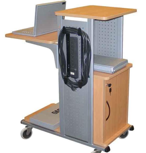 H. Wilson WPS4BRCE 4 shelf presentation station with cabinet Nickelaspen
