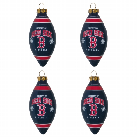 Forever Collectibles 110019 4-Pk Ornaments- Red Sox