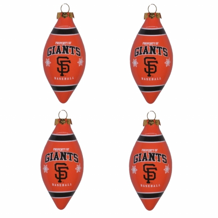 Forever Collectibles 110047 4-Pk Ornaments- SF Giants