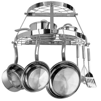 Two Shelf Wall - Mount Pot Rack - Stainless Steel - Cw6004r