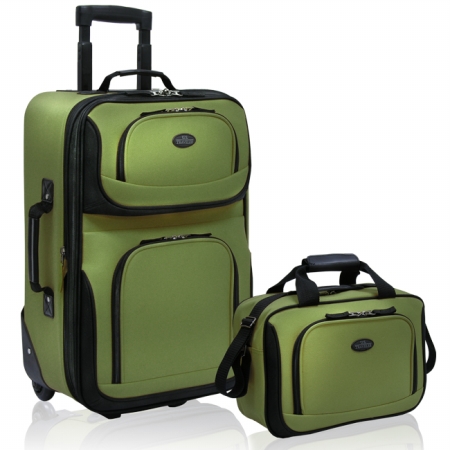 2-piece Expandable Travel Luggage Set In Green