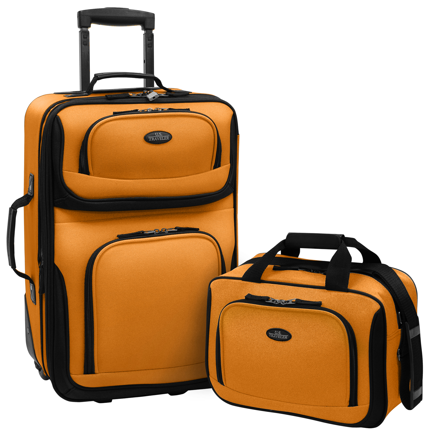 Us5600o 2-piece Expandable Travel Luggage Set In Orange