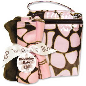 Trend Lab 21126 Bouquet Set- Kenya Pink - Bottle and Burp Cloths