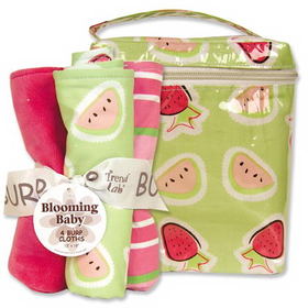 Trend Lab 21127 Bouquet Set- Juicie Fruit - Bottle and Burp Cloths