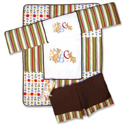 Trend Lab 30025 Dr. Seuss Abc 4-Pc Crib Set- 4-Piece Bumper Set Quilt Skirt Crib Sheet