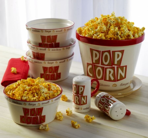 TTU TTU-E4293 7Pc Pop Art Ceramic Popcorn Set