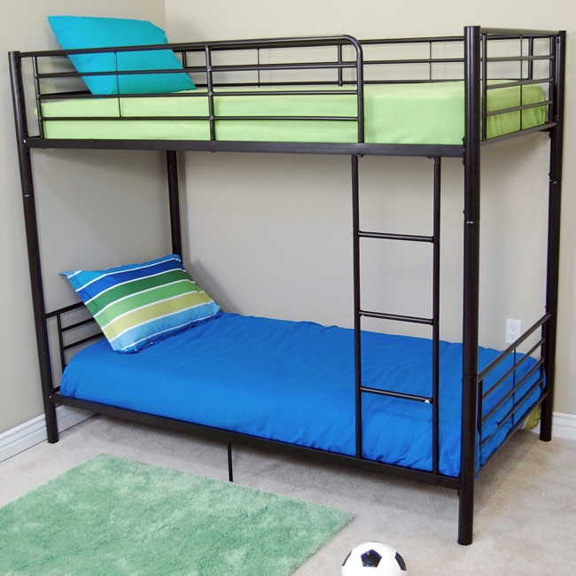 Walker Edison BTOTBL Sunset Twin-Twin Bunk Bed- Black