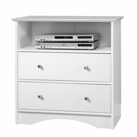 Walker Edison AWKECWH Wood Entertainment Center- White