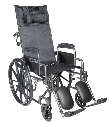 Drive Medical Ssp18rbdda Silver Sport Reclining Wheelchair With Detachable Desk Length Arms And Elevating Legrest- Silver Vein