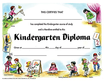 School Publishing H-va203cl Kindegarten Diploma 30 Pack Certificate