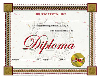School Publishing H-va604 Certificates General Diploma Set 30