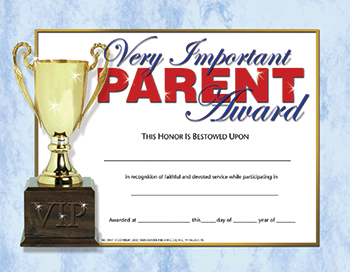 School Publishing H-va641 Very Important Parent Award 30-set Certificates