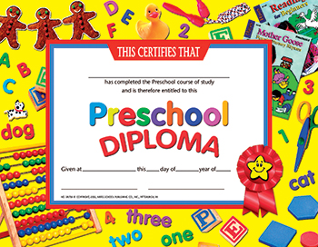 School Publishing H-va706 Certificates Preschool Diploma 30 Pack