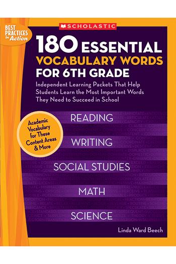 Scholastic Teaching Resources SC-9780439897372 180 Essential Vocabulary Words For 6Th Gr