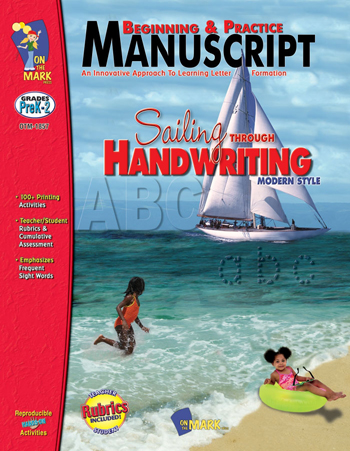 On The Mark Otm1857 Sailing Through Handwriting Beginning & Practice Manuscript