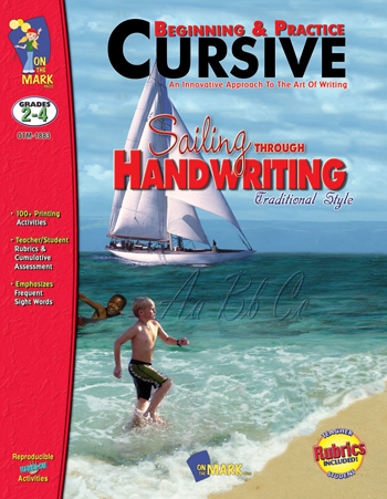 On The Mark Otm1883 Sailing Through Handwriting Trad Style Beginning & Practice Cursive