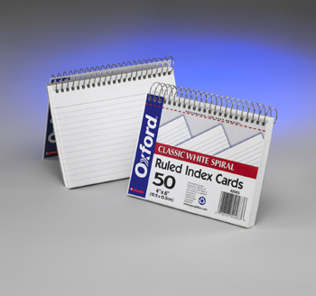 Esselte Corporation ESS40283 Oxford Spiral Index Cards 4X6 White