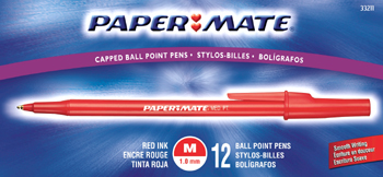 Oration Pap33211 Papermate Ballpoint Pen Medium 12 Pack Point Red