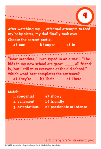 Edupress EP-3375 Brain Blasters Vocabulary Practice Cards Gr 6 Edupress EP-3375 Brain Blasters Vocabulary Practice Cards Gr 6