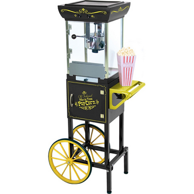 Nostalgia Electrics CCP-200BLK Vintage Collection 48 inch Circus Cart Popcorn Maker Black