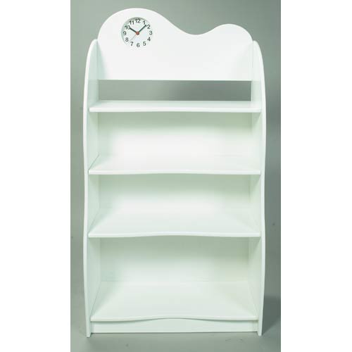 Giftmark 2072w Four Tier Bookcase with Clock White