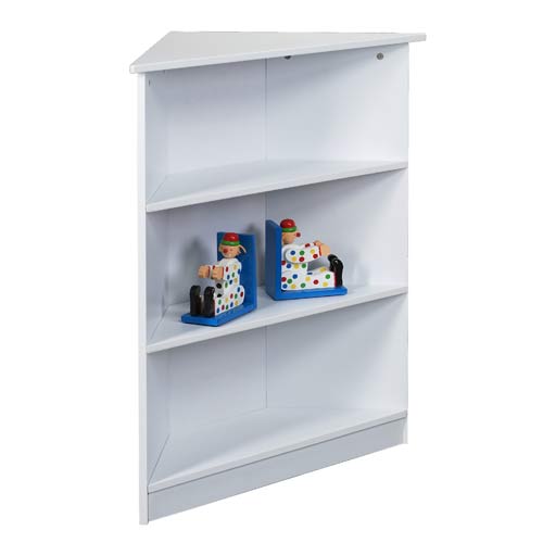 5000w 36"h Corner Three Tier Bookcase With Top Shelf In White