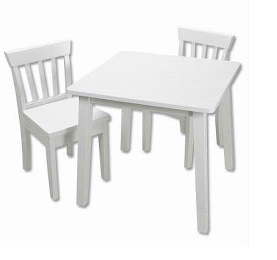 Giftmark 5525W White Square Table and Chair Set